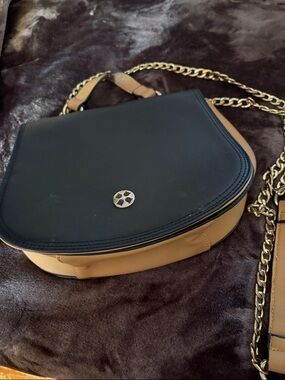 Naturalizer Two-Tone Black and Tan Chain Crossbody